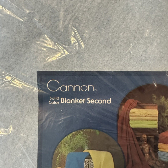 Vintage Cannon Blanket Second Satin Binding Blue New Old Stock Twin Full 72 x 90 - Picture 5 of 10